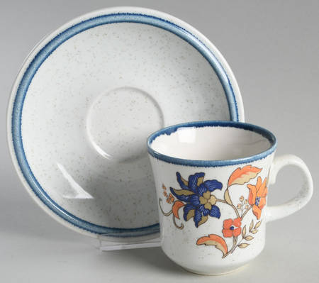 Bokhara Blue Flat Cup & Saucer Set