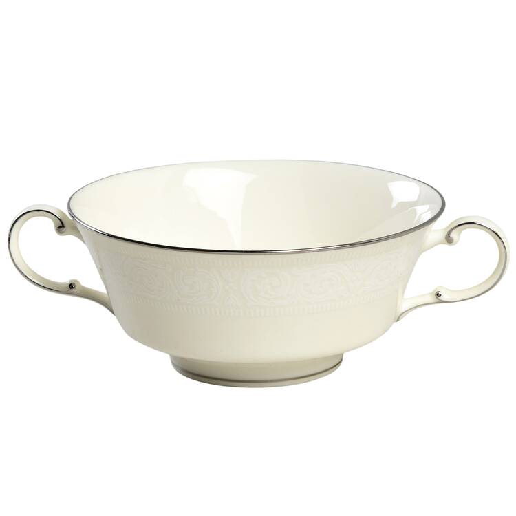 Bridal Lace Footed Cream Soup Bowl
