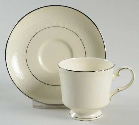 Bridal Lace Footed Cup & Saucer Set by Mikasa