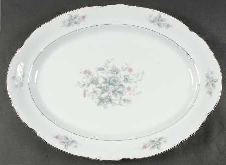 Bryn Mawr White 16" Oval Serving Platter