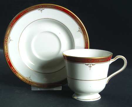 Brittany Red Footed Cup & Saucer Set