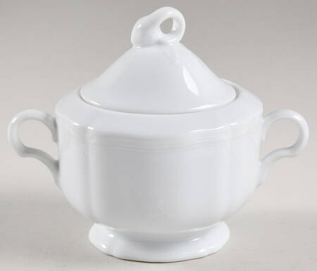 Bridal Veil White Sugar Bowl & Lid