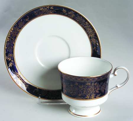 Buckingham Cobalt Blue Footed Cup & Saucer Set