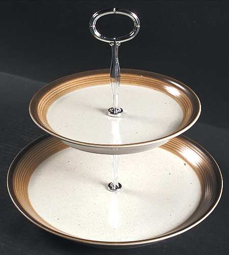 Buckskin 6 5/8"-10"  2 Tiered Serving Tray (Dp, Sp) HC