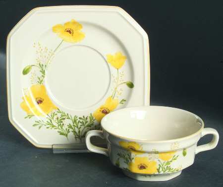Buttercup Flat Cream Soup Bowl & Saucer Set