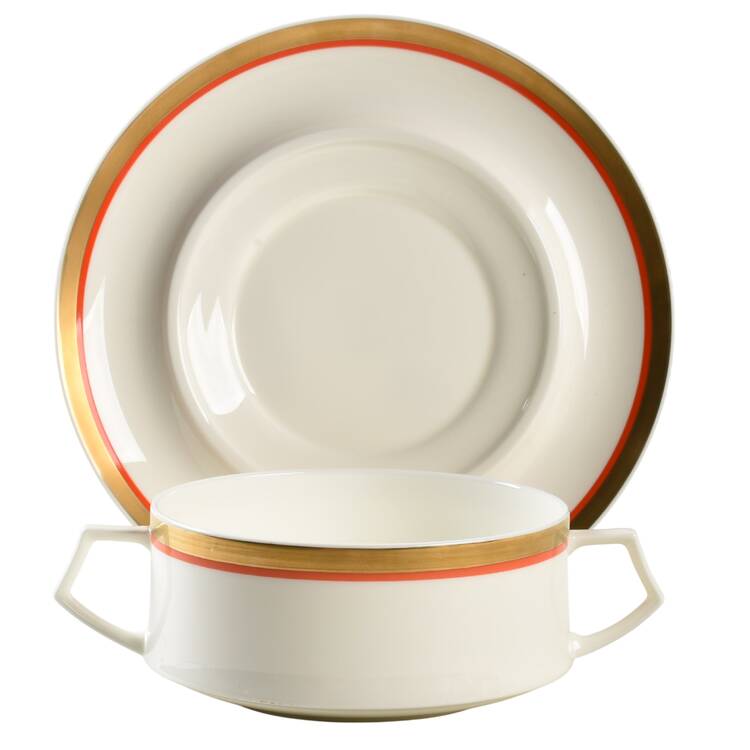 Cabernet Flat Cream Soup Bowl & Saucer Set