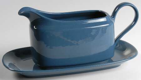 Caribbean Blue Gravy Boat & Underplate (Relish/Butter)