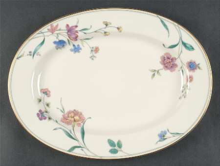 Carnation Garden 14" Oval Serving Platter