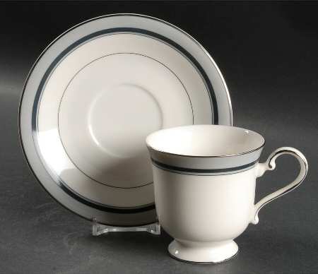 Cameron Gray Footed Cup & Saucer Set