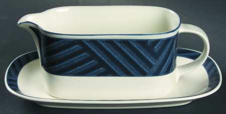 Calypso Blue Gravy Boat & Underplate (Relish/Butter)