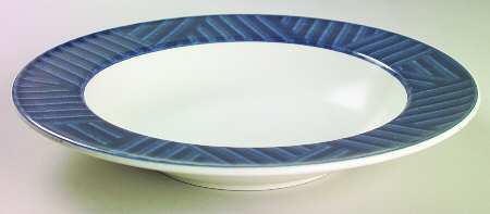 Calypso Blue Large Rim Soup Bowl