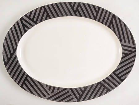 Calypso Black 15" Oval Serving Platter