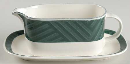 Calypso Green Gravy Boat & Underplate (Relish/Butter)