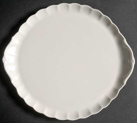 Cameo White Handled Cake Plate