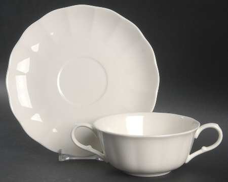 Cameo White Flat Cream Soup Bowl & Saucer Set