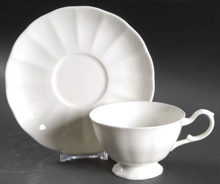 Cameo White Footed Cup & Saucer Set