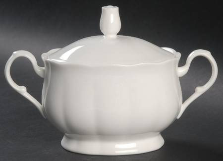 Cameo White Sugar Bowl & Lid