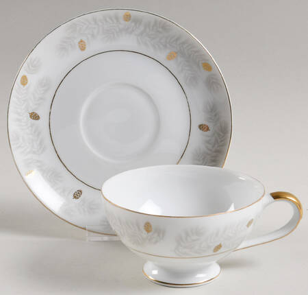 Catalina Pine Footed Cup & Saucer Set