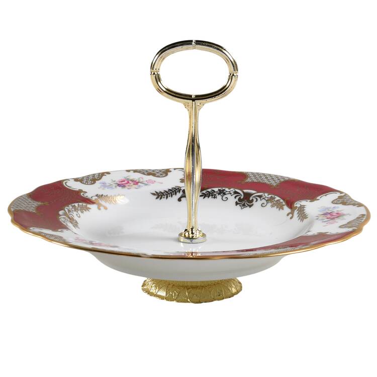 Carlton Place 6"-7" Handled Footed Nut Dish HC
