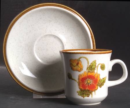 California Poppies Flat Cup & Saucer Set