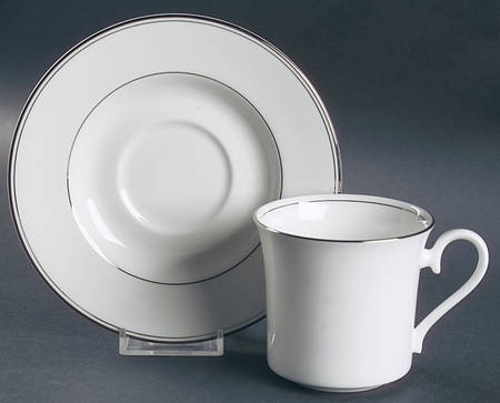 Century Platinum Flat Cup & Saucer Set