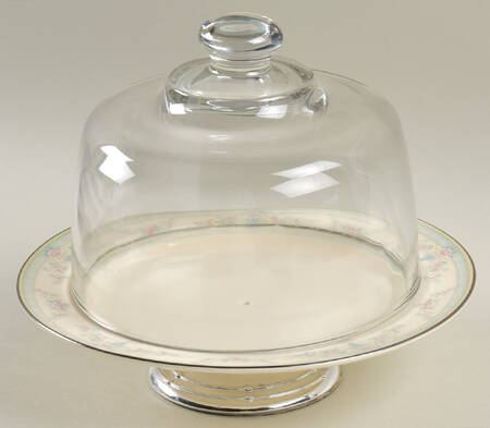 Ceremony 6 1/2"-7 1/2" Footed Cheese Plate w/ Glass Dome HC