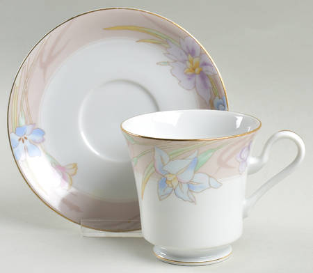 Charisma Beige Footed Cup & Saucer Set