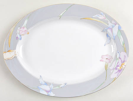 Charisma Gray 14" Oval Serving Platter
