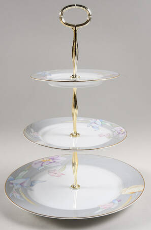 Charisma Gray 13 7/8"-14 1/4" 3-Tiered Serving Tray(DP,SP,BB) HC