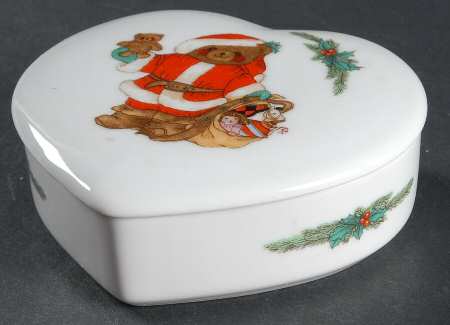 Christmas Bear Heart Shape Box & Lid