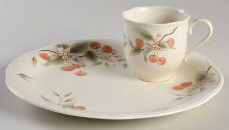 Cherry Blooms Snack Plate & Cup Set