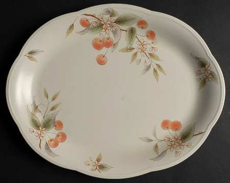 Cherry Blooms 14" Oval Serving Platter