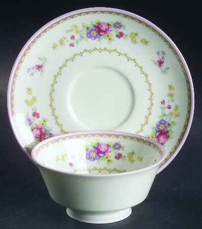 Cheshire Footed Cream Soup Bowl & Saucer Set