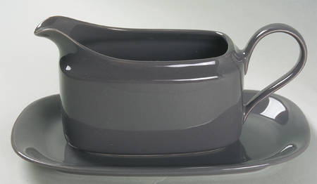 Charcoal Grey Gravy Boat & Underplate