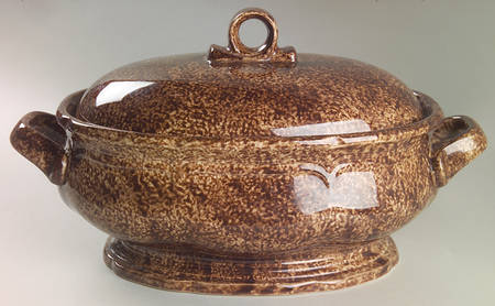 Chocolate Marble Oval Covered Vegetable