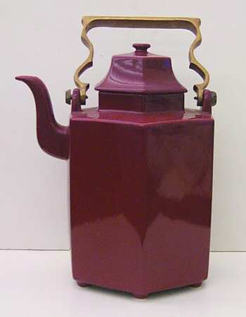 Cinnabar Brass Handle Coffee Pot & Lid