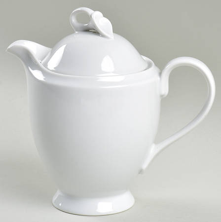 Classic Flair White Individual Coffee Pot & Lid