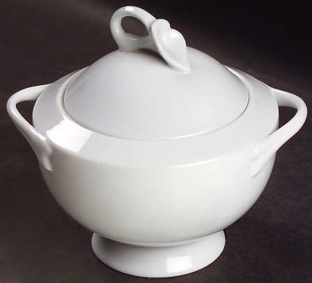 Classic Flair White Sugar Bowl & Lid