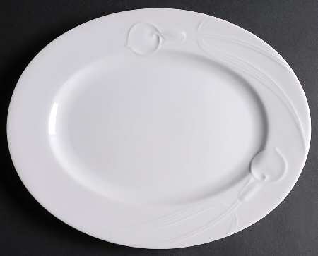 Classic Flair White 15" Oval Serving Platter