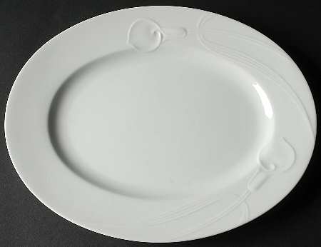 Classic Flair White 12" Oval Serving Platter