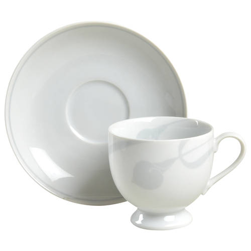 Classic Flair Gray Footed Cup & Saucer Set