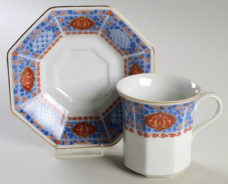 Cloisonne Flat Cup & Saucer Set by Mikasa