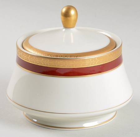 Colony Burgundy Sugar Bowl & Lid