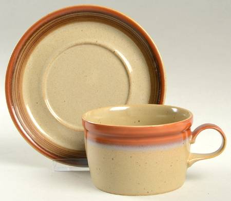 Country Cabin Flat Cup & Saucer Set