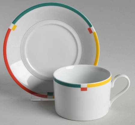Color Chart Flat Cup & Saucer Set