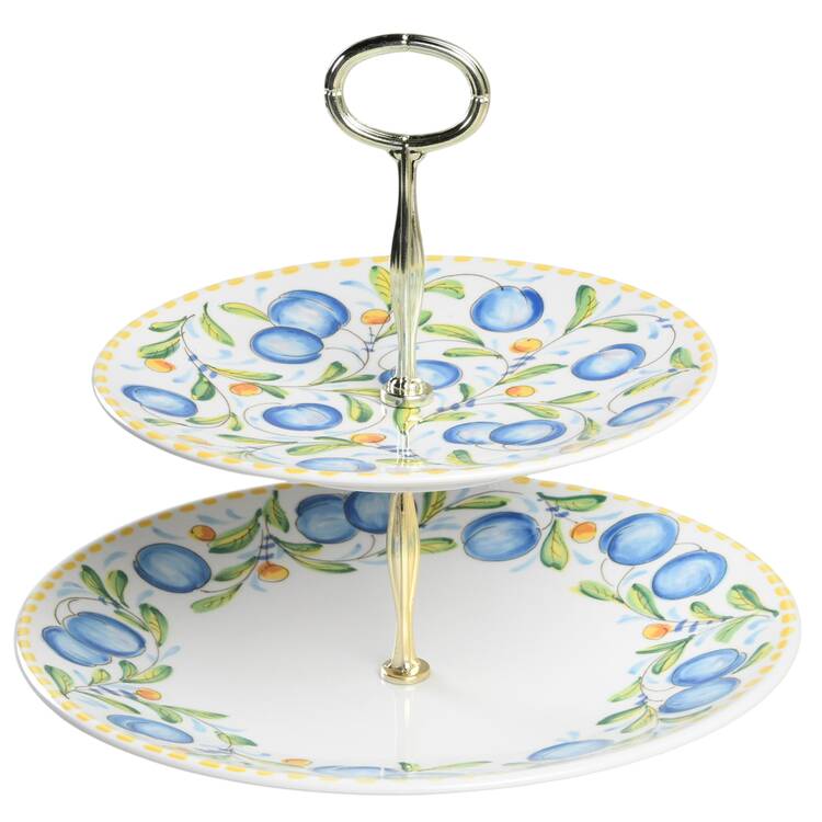 Country Cheer 6 5/8"-10"  2 Tiered Serving Tray (Dp, Sp) HC