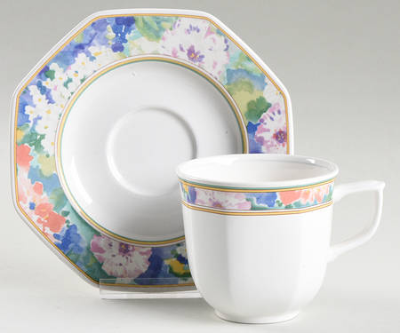 Country Chintz Flat Cup & Saucer Set