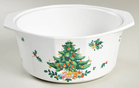 Continental Christmas 2 Qt Round Covered Casserole No Lid
