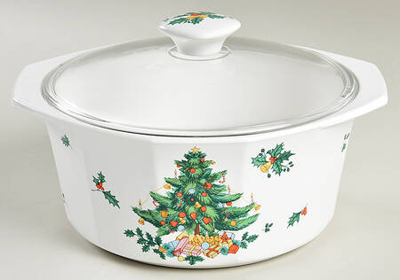 Continental Christmas 2 Qt Round Covered Casserole