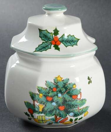 Continental Christmas Sugar Bowl & Lid